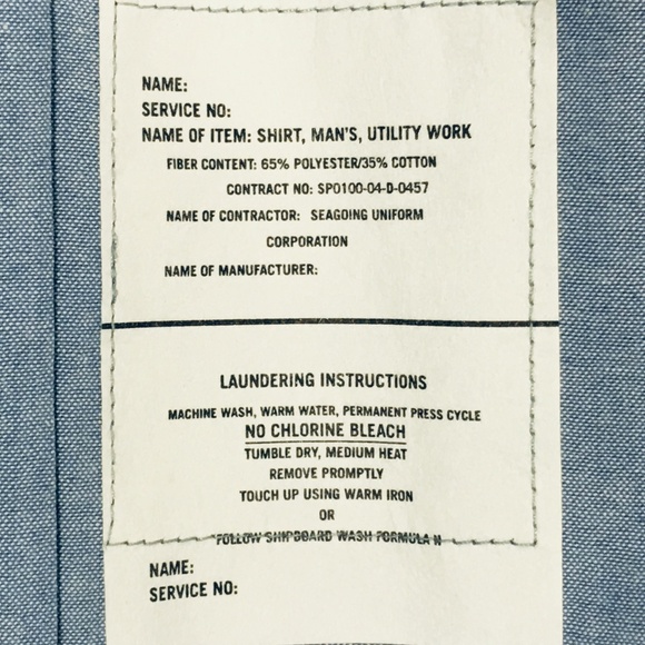 NEW Official Issue U.S. Navy Long Sleeve Button-Up - Picture 6 of 8